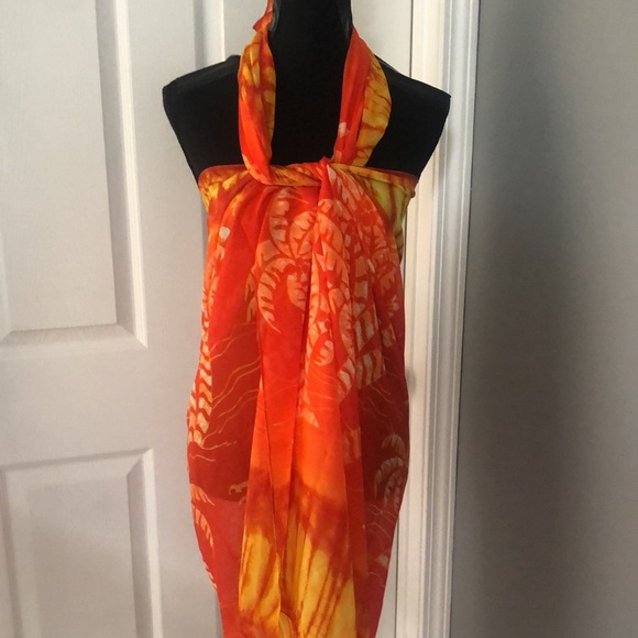 Tropical Palm-tree Pattern Sarong 41” by 75” - Picture 2 of 5